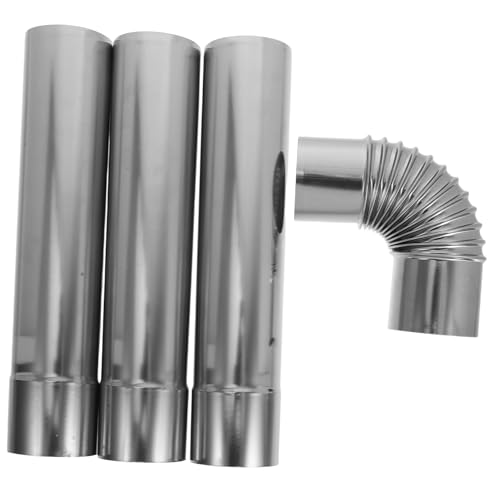 HOUDERCO 3Stücke Rauchrohr mit Winkeladapter Gerades Abgasrohr für Gasheizung Schornsteinrohr Langlebig und Rostfrei für Verschiedene Gaswarmwasserbereiter HOUDERCO 3Stücke Rauchrohr mit Winkeladapter Gerades Abgasrohr für Gasheizung Schornsteinrohr Langlebig und Rostfrei für Verschiedene Gaswarmwasserbereiter von HOUDERCO