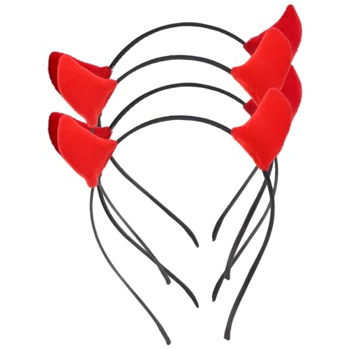 HOUDERCO 4 Stück Halloween Teufel Hörner Kopfschmuck Horn Haarband Cosplay Kostüm Hörner Kopfbedeckung HOUDERCO 4 Stück Halloween Teufel Hörner Kopfschmuck Horn Haarband Cosplay Kostüm Hörner Kopfbedeckung von HOUDERCO