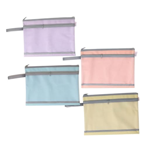HOUDERCO 4 Stück Teiliges Dokumententaschen mit Reißverschluss Halbtransparente Organizer Beutel in Blau Flieder Rosa und Zitronengelb Große Kapazität für Stifte Notizen für Büro Schule HOUDERCO 4 Stück Teiliges Dokumententaschen mit Reißverschluss Halbtransparente Organizer Beutel in Blau Flieder Rosa und Zitronengelb Große Kapazität für Stifte Notizen für Büro Schule von HOUDERCO