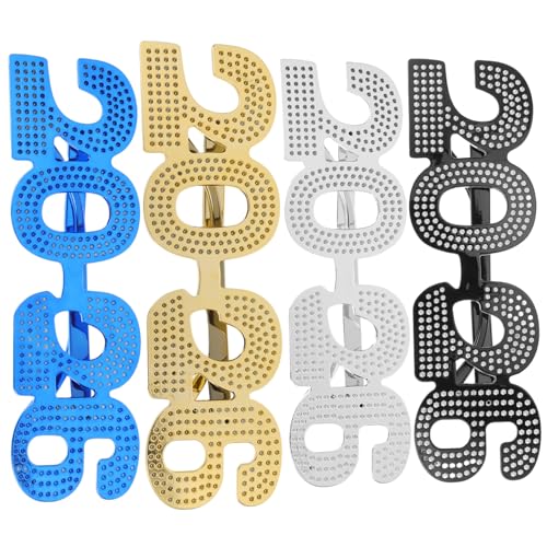 HOUDERCO 4 Stück Teiliges Zahlen Brillenset Glitter Neujahrsbrillen Leichtes Party Accessoire für Silvesterfeier Foto Requisiten für Festliche und Jubiläumsfeiern HOUDERCO 4 Stück Teiliges Zahlen Brillenset Glitter Neujahrsbrillen Leichtes Party Accessoire für Silvesterfeier Foto Requisiten für Festliche und Jubiläumsfeiern von HOUDERCO