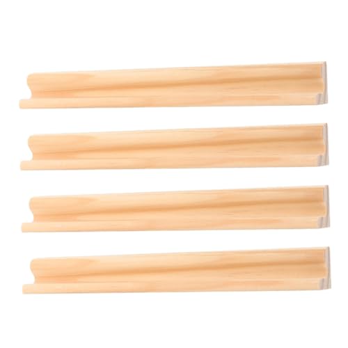 HOUDERCO 4Stücke Teiliges Holz Domino Halter Ausstellungsständer für Domino Robustes Verarbeitetes Naturholz für DIY Projekte und Spieleabende von HOUDERCO