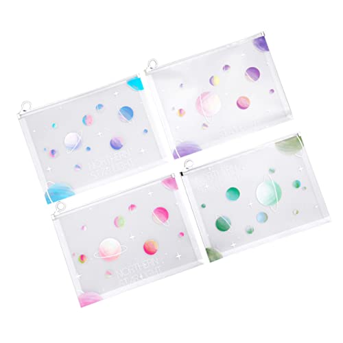HOUDERCO 4Stücke Teiliges Wasserdichte Zipper File Bags Transparente Dateitaschen für Schule Büro und Zuhause Organisator für Dokumente Mobiltelefone von HOUDERCO