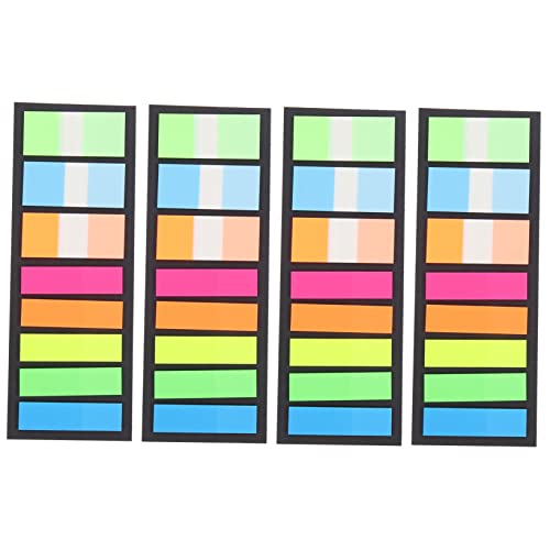 HOUDERCO 4Taschen Fluoreszierende Index Tabs Praktische Selbstklebende Notizstreifen Bunten für Schule Büro und Zuhause Markieren und Organisieren von Notizen von HOUDERCO