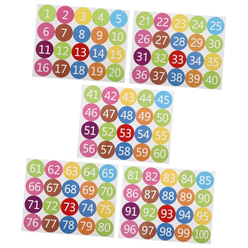 HOUDERCO 5 Blätter Teiliges Bunte Runde Zahlenaufkleber Selbstklebend Vielseitig für Tisch Sitzplatz Kinderzimmerdekoration Sowie Frühe Förderung Geeignet HOUDERCO 5 Blätter Teiliges Bunte Runde Zahlenaufkleber Selbstklebend Vielseitig für Tisch Sitzplatz Kinderzimmerdekoration Sowie Frühe Förderung Geeignet von HOUDERCO