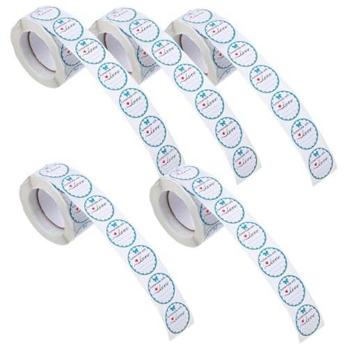 HOUDERCO 5 Rollen Selbstklebende für Lebensmittelgläser Runde Aufkleber für Verpackung von Keksen für Kleine Unternehmen und Handgemachte Produkte HOUDERCO 5 Rollen Selbstklebende für Lebensmittelgläser Runde Aufkleber für Verpackung von Keksen für Kleine Unternehmen und Handgemachte Produkte von HOUDERCO