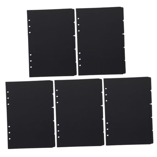 HOUDERCO 5 Stück Papier Index Tabulatoren Teiliges Gelochte Ordner Trennblätter mit Registerkarten Langlebige Notizbuch Trenner für Effektive Organisation von Ringbüchern und Heften von HOUDERCO