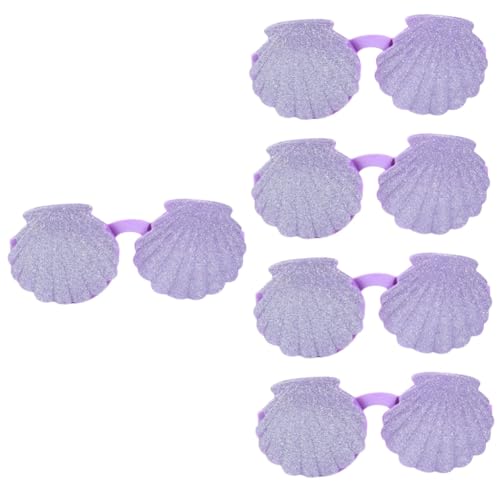 HOUDERCO 5 Stück Party Brille Muschelform Kreative Eyewear für Kindergeburtstage Fotorequisiten und Partys Partybrille für Unvergessliche Erlebnisse von HOUDERCO