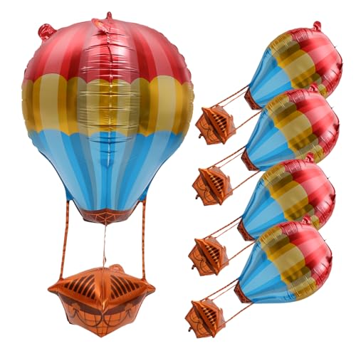 HOUDERCO 5 Stück Teiliges Aluminium Folienballons für Geburtstagsfeiern Hochzeiten und Festlichkeiten Heißluftballon Dekorationen für Unvergessliche Erinnerungen und Einfache Montage HOUDERCO 5 Stück Teiliges Aluminium Folienballons für Geburtstagsfeiern Hochzeiten und Festlichkeiten Heißluftballon Dekorationen für Unvergessliche Erinnerungen und Einfache Montage von HOUDERCO