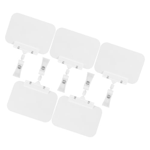 HOUDERCO 5 Stück Teiliges Set von Beschreibbaren Kunststoff Schilderhaltern mit Klammer und Drehbarem Clip für und Produktanzeigen im Einzelhandel für Supermärkte und Geschäfte von HOUDERCO