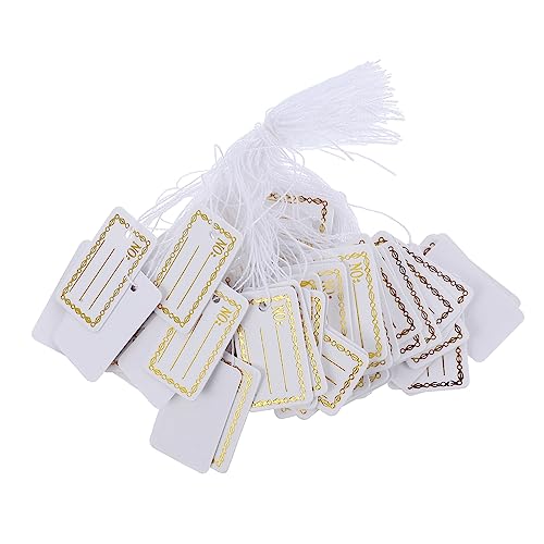 HOUDERCO 500Stücke Langlebige Preisschilder mit Umhängeband Papieranhänger Geschenketiketten für Weinjahre Praktisch für Schmuck und Preisgestaltung von HOUDERCO