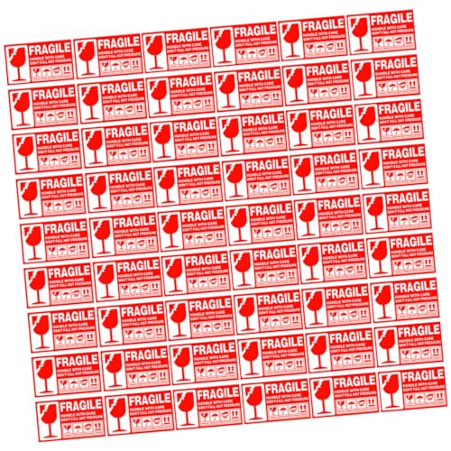 HOUDERCO 500Stücke Selbstklebende Versandaufkleber Zerbrechliche für Sichere Lieferungen Hochwertige Warnaufkleber für Verpackungen Optimal für Kartons und Flaschen von HOUDERCO