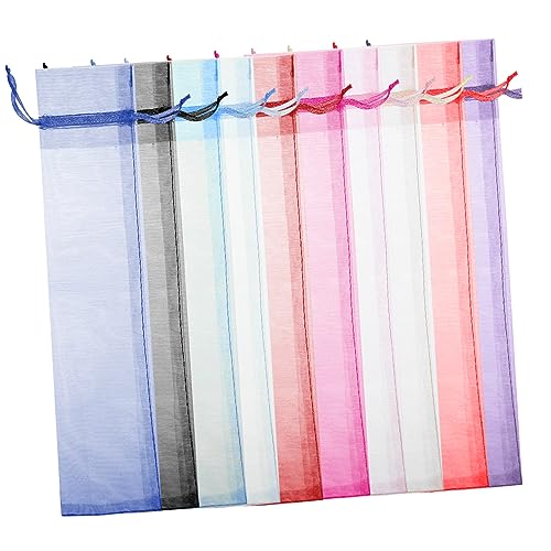 HOUDERCO 50Stücke Stoffbeutel Organzabeutel Farben Kordelzug Geschenktüten Vielseitige Schmuckbeutel für Party Hochzeit und Süßigkeiten Aufbewahrung von HOUDERCO