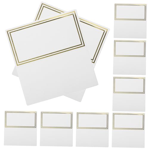 HOUDERCO 50Stücke Tischkarten mit Goldprägung für Hochzeiten und Partys zum Beschriften Sicher und Glatt für Ihre Tischdeko Einfache Handhabung und Persönliche Gestaltung von HOUDERCO