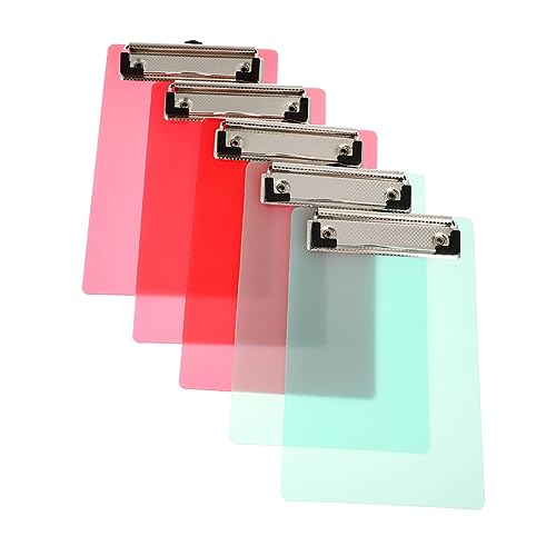HOUDERCO 5Packung Mini Klemmbretter Transparente Clipboards Zufälligen für Notizen Tickets und Einkaufslisten und Bruchsicher von HOUDERCO