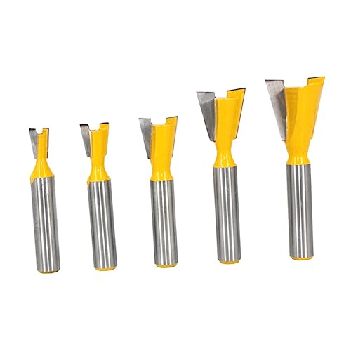 HOUDERCO 5Stücke Teiliges Dovetail Fräser Holzverbindungen Cutter Werkzeug mit Hartmetalllegierung für Präzise Schubladenkisten und Möbelbau für Holzverarbeitung und DIY Projekte von HOUDERCO