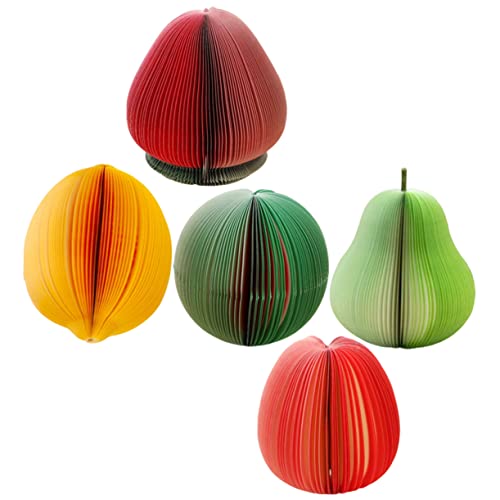 HOUDERCO 5Stücke Teiliges Frucht Notizset Kreative Memo Pads für Schule und Büro Selbstklebend Praktische Notizaufkleber für Tägliche Verwendung für Studenten und von HOUDERCO