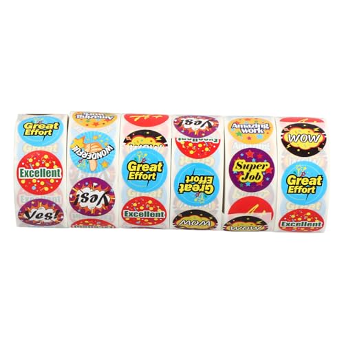 HOUDERCO 6 Rollen Belohnungsaufkleber Bunte Motivierende Sticker für Schule und Lehrer Selbstklebend Kinderfreundlich zur Verhaltensförderung und Lernmotivation HOUDERCO 6 Rollen Belohnungsaufkleber Bunte Motivierende Sticker für Schule und Lehrer Selbstklebend Kinderfreundlich zur Verhaltensförderung und Lernmotivation von HOUDERCO