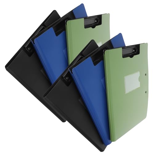 HOUDERCO 6 Stück Faltbares Klemmbrett mit Doppelten Clips Dokumentenmappe für Büro Schule und Zuhause Praktisch und Tragbar für Vielseitige Anwendungen von HOUDERCO