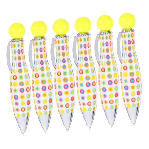HOUDERCO 6 Stück Kleinspenstballstift Kurzer Kugelschreiber Bowling-stifte Kompaktstift Bowling -geburtstagsfeier Gefälligkeiten Farbige Stifte Für Metallstift Yellow Plastik von HOUDERCO