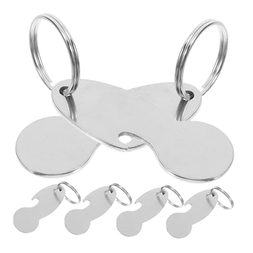 HOUDERCO 6 Stück Teiliges Einkaufswagenchip Schlüsselanhänger aus Edelstahl Robuster Metall Einkaufswagenlöser mit Schlüsselring Kompakter Trolley Token Anhänger für Alltag und HOUDERCO 6 Stück Teiliges Einkaufswagenchip Schlüsselanhänger aus Edelstahl Robuster Metall Einkaufswagenlöser mit Schlüsselring Kompakter Trolley Token Anhänger für Alltag und von HOUDERCO