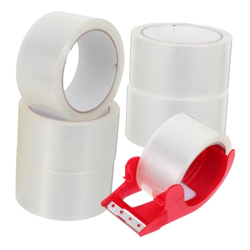 HOUDERCO 6 Stück Teiliges Klebeband mit Spender Hochleistungs Packband für Versand und Lagerung Transparentes Klebeband für Büro und Zuhause HOUDERCO 6 Stück Teiliges Klebeband mit Spender Hochleistungs Packband für Versand und Lagerung Transparentes Klebeband für Büro und Zuhause von HOUDERCO