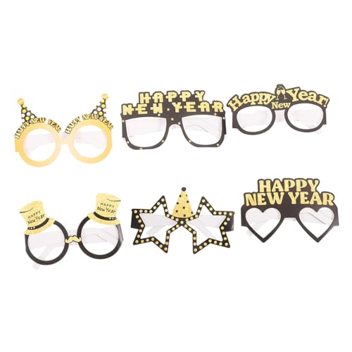 HOUDERCO 6 Stück Teiliges Partybrillen aus Papier Lustige Neujahrsbrillen Leichte Silvester Deko für Fotorequisiten Kreative Neujahrsfeier Accessoires Vielseitige Designs für Partyspaß HOUDERCO 6 Stück Teiliges Partybrillen aus Papier Lustige Neujahrsbrillen Leichte Silvester Deko für Fotorequisiten Kreative Neujahrsfeier Accessoires Vielseitige Designs für Partyspaß von HOUDERCO