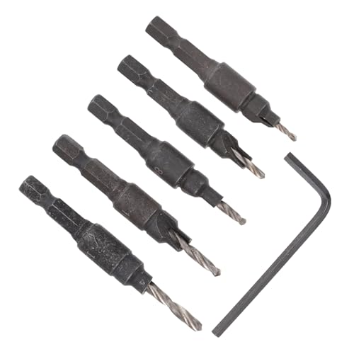 HOUDERCO 6 Stück Teiliges Set Holzbohrer mit Sechskantschaft Professioneller Bohrsenker für Holzverarbeitung Präzise Öffnungen und Einfache Späneabfuhr Geeignet für Handbohrmaschinen von HOUDERCO