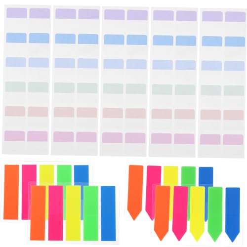 HOUDERCO 640Stücke Selbstklebende Lesebuch Tabs Bunte Seitenmarkierungen Notizregisterkarten Transparentes Design für Schule Büro für Freunde Langlebig von HOUDERCO