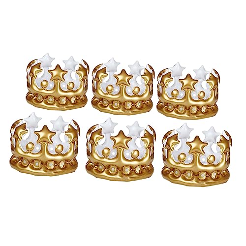 HOUDERCO 6er-pack Aufblasbare Kronen-requisiten Für Jungen Und Mädchen Geburtstagsparty-dekorationen Party-kronen-set Heu-kit HOUDERCO 6er-pack Aufblasbare Kronen-requisiten Für Jungen Und Mädchen Geburtstagsparty-dekorationen Party-kronen-set Heu-kit von HOUDERCO