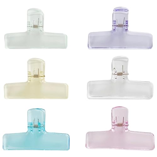 HOUDERCO 6Stücke Büroklammern aus Robustem Farbenfrohe Binder Clips Farben für Dokumente Schule und Bürobedarf Langlebig und Stark Klemmkraft von HOUDERCO