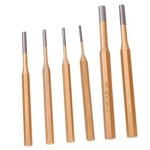 HOUDERCO 6Stücke Teiliges Metallpunsch Set für Holzarbeiten und Automobilreparatur Präzise Pin Schläge Hochfestem für Einfach zu Bedienen von HOUDERCO