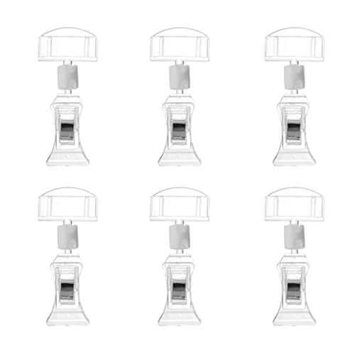 HOUDERCO 6Stücke Teiliges Preisschild Clip Set aus Acryl Langlebiger Preisständer für Supermärkte Anzeigen von Menükarten Fotos und Produkten von HOUDERCO