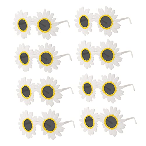 HOUDERCO 8 Stück Daisy Sonnenbrillen für Partybrillen Fotorequisiten für Feiern und Veranstaltungen Bequem zu Tragen Weißes von HOUDERCO