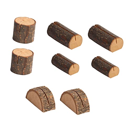 HOUDERCO 8 Stück Teiliges Holz Kartenhalter Rustikale Memo Clips für Fotos Postkarten und Notizen für Wohnräume und Feierlichkeiten von HOUDERCO