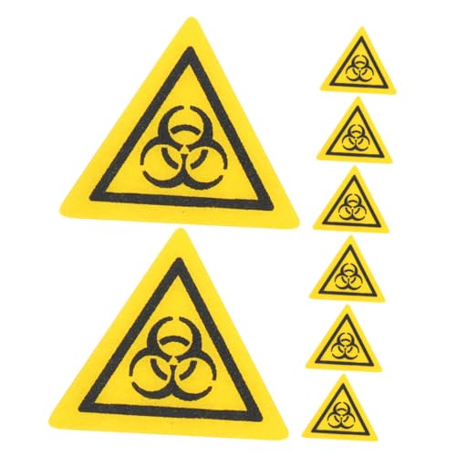 HOUDERCO 8Stücke Warnaufkleber für Biologische Risiken Langlebige Infektionswarnschilder für Sichere und Praktische Anwendung Leicht zu Transportieren Lagern von HOUDERCO