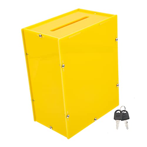 HOUDERCO Acryl Abstimmungsbox mit Schloss Wandmontage Stimmzettel Vorschlagsbox für Briefe Spenden und Sicher und Robust von HOUDERCO