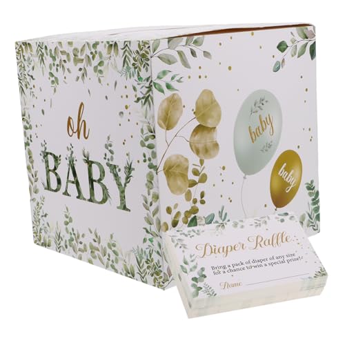 HOUDERCO Diaper Raffle Box Mit Shower Karten Dekoration Für Babyparty Gender Reveal Und Feierlichkeiten Interaktives Spiel Für Unvergessliche Erinnerungen Und Sichere Unterhaltung von HOUDERCO