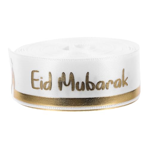HOUDERCO Eid Mubarak Dekorationsband Yards Weiches Polyesterband für Geschenkverpackung und Diy Schleifen für Feiertagsdekorationen und Festliche Anlässe von HOUDERCO