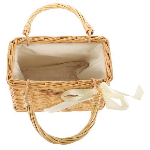 HOUDERCO Gemüse Aufbewahrungskorb aus Geflochtenem Weidenmaterial Tragbarer Quadratischer Blumenkorb Natürliches und Langlebiges Design für Picknick und Einkauf HOUDERCO Gemüse Aufbewahrungskorb aus Geflochtenem Weidenmaterial Tragbarer Quadratischer Blumenkorb Natürliches und Langlebiges Design für Picknick und Einkauf von HOUDERCO