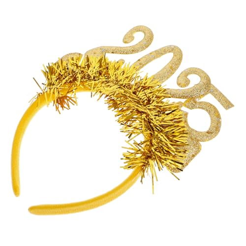 HOUDERCO Glitzer Haarreif mit Stern und Tinsel Leichtes Langlebiges Stirnband für Silvester Weihnachtsfeier und Neujahrsparty Komfortabler Haarschmuck in Gold von HOUDERCO