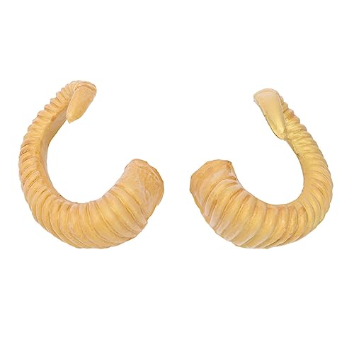 HOUDERCO Halloween Kostüm Kopfschmuck Schafhörner Stirnband DIY Cosplay Party Zubehör aus Robustem Kunststoff Einzigartiges Design für Gothic und Festliche Anlässe Kleine Goldene Hörner von HOUDERCO