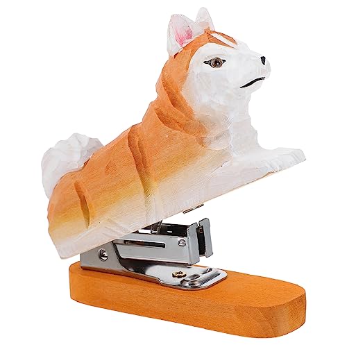 HOUDERCO Handgemachter Holz Hefter Im Tierdesign Bürohefter Für Büro Und Studium Niedliches Akita Hund Broschüren Und Dokumente Holzhefter Für Kreatives von HOUDERCO