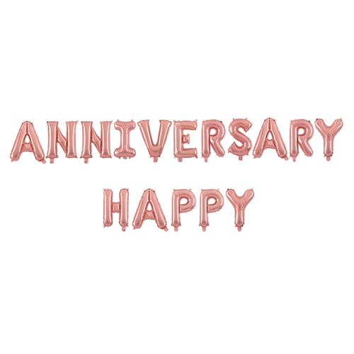 HOUDERCO Happy Anniversary Aluminium Folienballons Set Roségold für Hochzeiten Partys und Feierlichkeiten Dekorative Buchstabenballons für Unvergessliche HOUDERCO Happy Anniversary Aluminium Folienballons Set Roségold für Hochzeiten Partys und Feierlichkeiten Dekorative Buchstabenballons für Unvergessliche von HOUDERCO