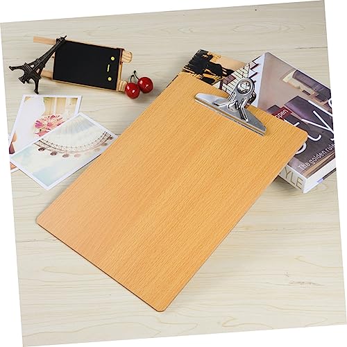 HOUDERCO Holz Zwischenablage Dicke mit Robustem Clip Doppelseitige Folie Rundes Design für Büro Schule und Konferenzen von HOUDERCO