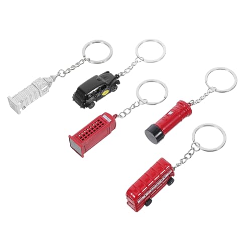 HOUDERCO Londoner Souvenir Schlüsselanhänger Bus Telefonzelle Briefkasten Taxi Anhänger Für Autos Oder Taschen Britische Kultur Mit Ben Design von HOUDERCO