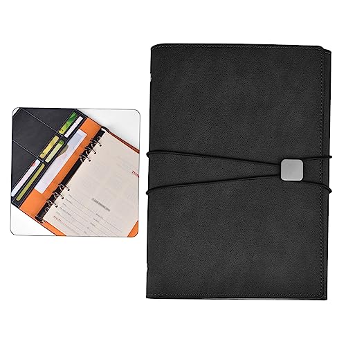 HOUDERCO Notizbuch mit Gurt aus PU Leder Fach Gefaltetes Kreatives Notizbuch mit Stift und Münzenhalter für Meetings und Reisen von HOUDERCO