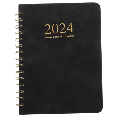HOUDERCO PU Leder Notizbuch Spiralplaner für Persönliche Organisation Stabiler Einband Dickes für Planung und Notizen für Erwachsene von HOUDERCO