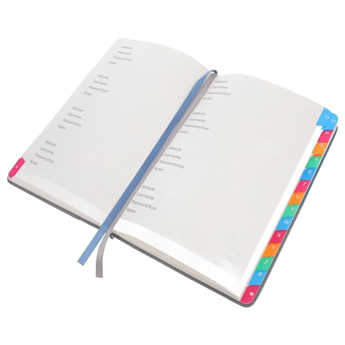 HOUDERCO Passwortbuch mit Alphabetischen Registerkarten Praktischer Adress Organizer für Passwörter Tragbares Notizbuch Blau Effektiven Verwaltung von HOUDERCO