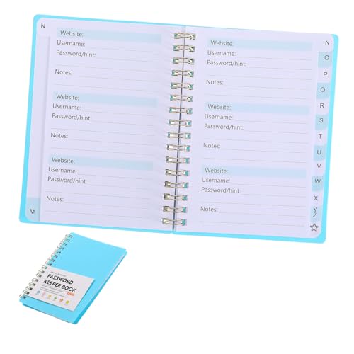 HOUDERCO Passwortbuch mit Spiralgebundenem Alphabet Register Multifunktionales Notizbuch für Website Logins und Passwörter Effiziente Indexierung Praktischer Passwort Organizer HOUDERCO Passwortbuch mit Spiralgebundenem Alphabet Register Multifunktionales Notizbuch für Website Logins und Passwörter Effiziente Indexierung Praktischer Passwort Organizer von HOUDERCO