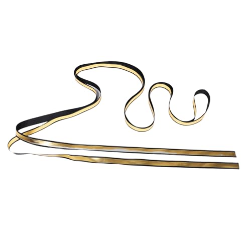 HOUDERCO Polyesterband für Abschlussfeier Breit Schwarzes und Goldenes Geschenkband zum Dekorieren von Geschenkverpackungen und Partydekorationen bei Graduationsfeiern von HOUDERCO